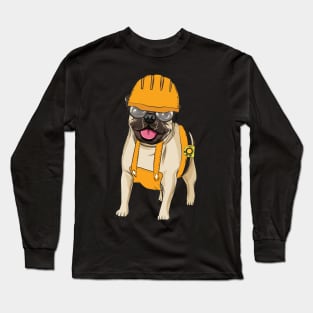 men construction worker architect dog Tshirt gift Long Sleeve T-Shirt